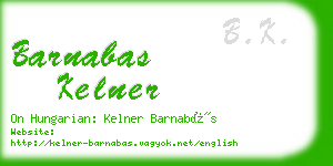 barnabas kelner business card